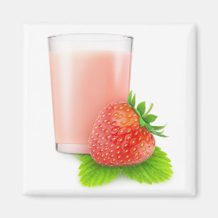 Strawberry milkshake magnet