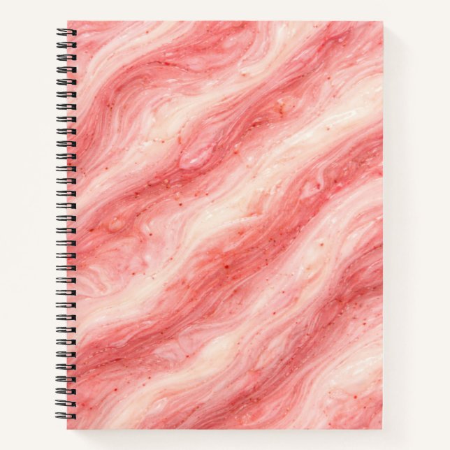 Strawberry Milkshake Marble Texture Notebook (Front)