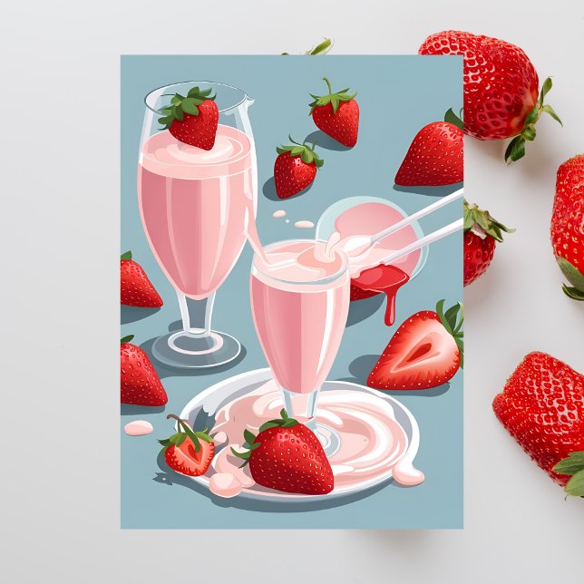 Strawberry Milkshake, Postcrossing Postcard (Creator Uploaded)