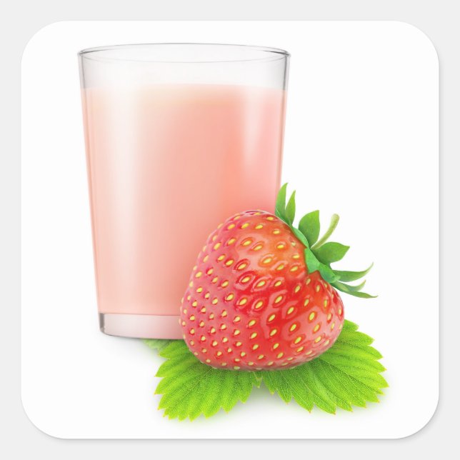Strawberry milkshake square sticker (Front)