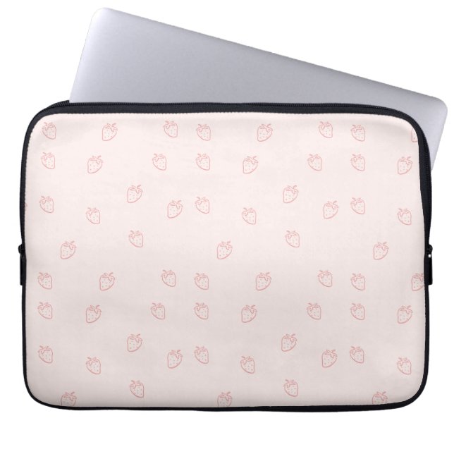 Strawberry Minimalism Laptop Sleeve (Front)