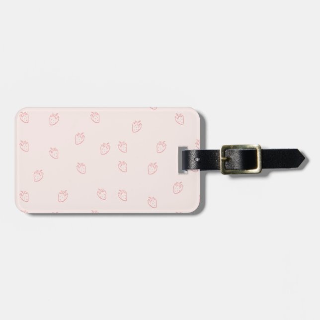 Strawberry Minimalism Luggage Tag (Front Horizontal)