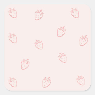 Strawberry Minimalism Square Sticker