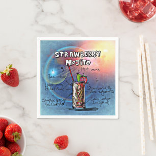 Strawberry Mojito (#11 of 12 Drink Recipe Sets)    Napkin