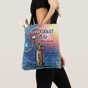 Strawberry Mojito (#11 of 12 Drink Recipe Sets)    Tote Bag