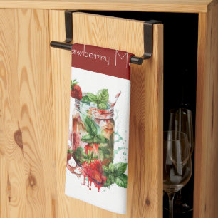 Strawberry Mojito Red and White Kitchen Towel