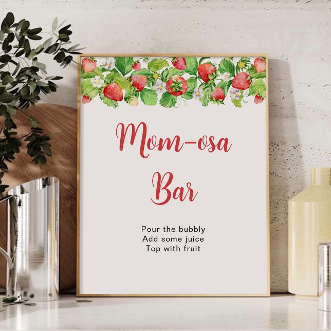 Strawberry Mom-osa Bar Table Sign (Creator Uploaded)