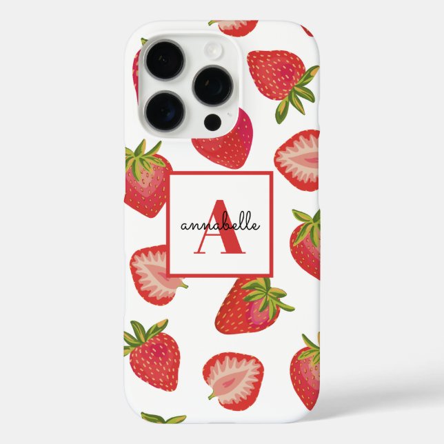Strawberry Monogram Initial Case-Mate iPhone Case (Back)