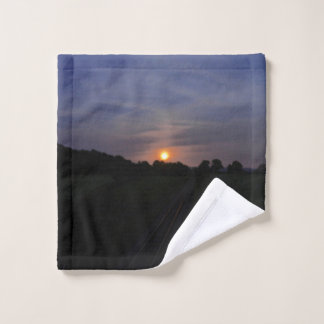 Strawberry Moon Over The Railway Bath Towel Set