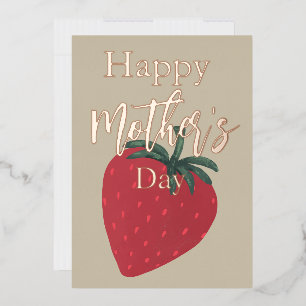 Strawberry Mother's Day   Foil Holiday Card