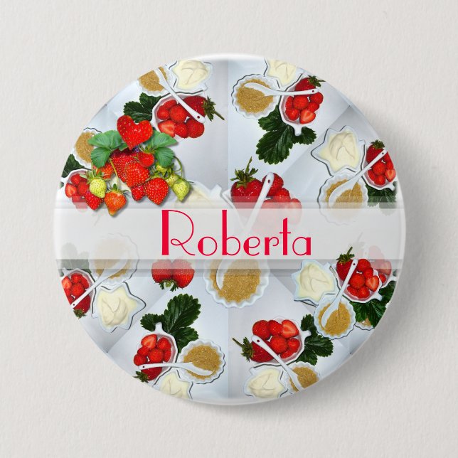 Strawberry Name Button ~ Button/Pin (Front)