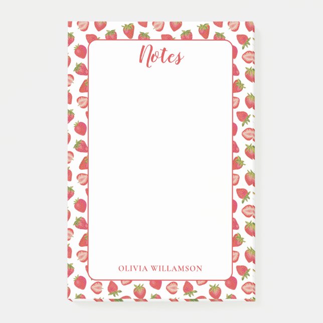 Strawberry Notes Memo Pad (Front)