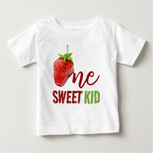 Strawberry ONE Berry First Birthday Baby T-Shirt