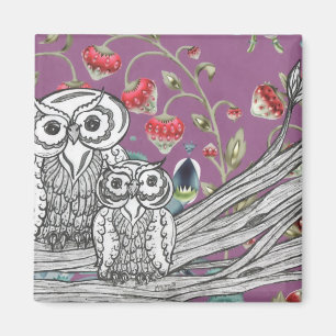 Strawberry Owls Magnet