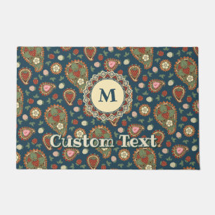 Strawberry Paisley Pattern Doormat