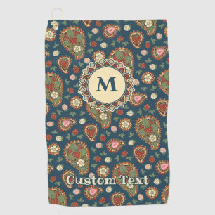 Strawberry Paisley Pattern Golf Towel