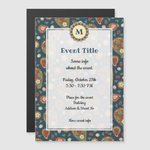 Strawberry Paisley Pattern Invitation