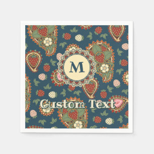 Strawberry Paisley Pattern Napkins