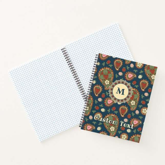 Strawberry Paisley Pattern Notebook (Inside)
