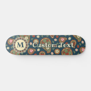 Strawberry Paisley Pattern Skateboard