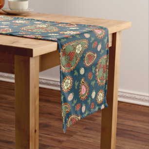 Strawberry Paisley Pattern Table Runner
