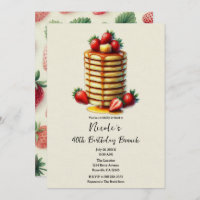 Strawberry Pancakes Stack Birthday Brunch 