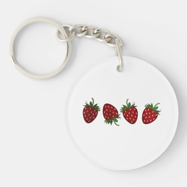 Strawberry Panel Keychain (Front)