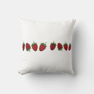 Strawberry Panel Throw Pillow