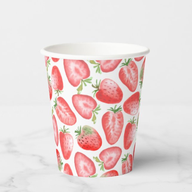 Strawberry Party Cups | Strawberry Birthday Cups (Front)