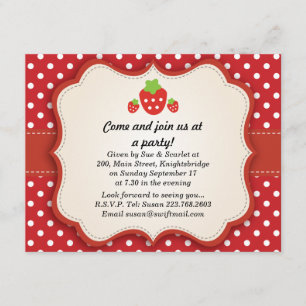 Strawberry Party Invitation
