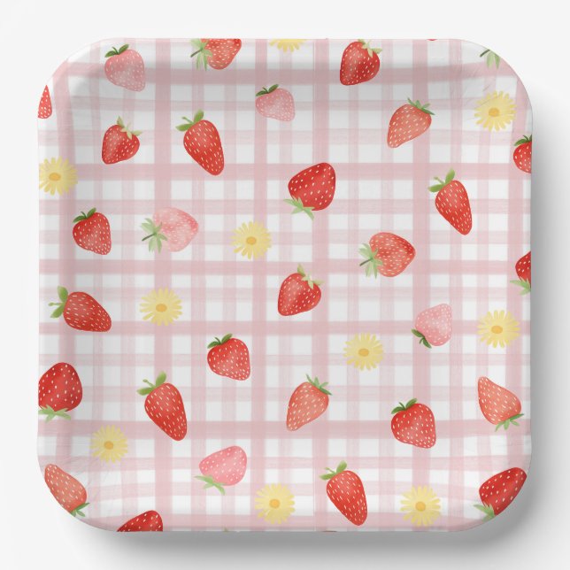 Strawberry Party Paper Plates (Front)