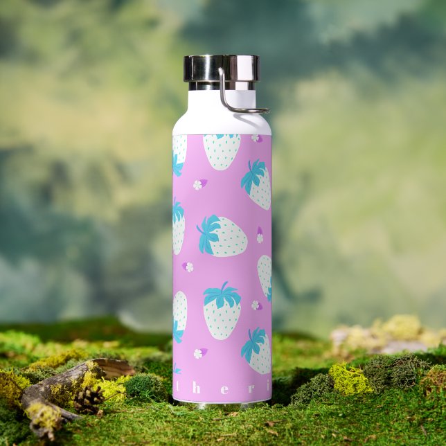 Strawberry Pastel Pink Water Bottle (Outdoor)