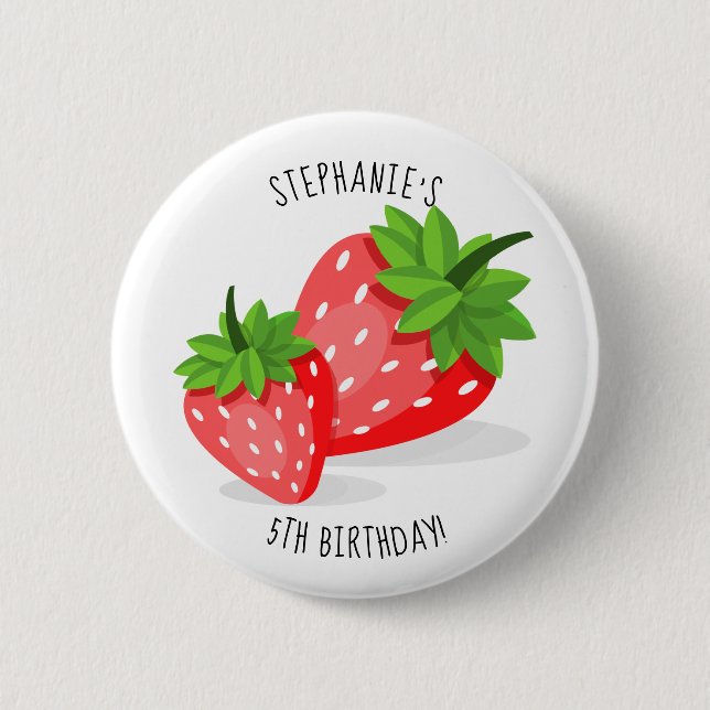 Strawberry Patch 2 Inch Round Button (Front)