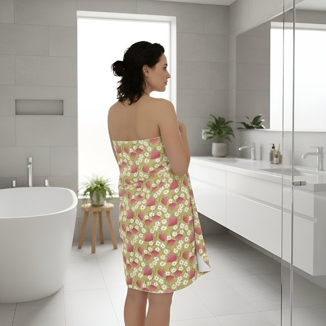Strawberry Patch mustard  Bath Towel Set (Creator Uploaded)