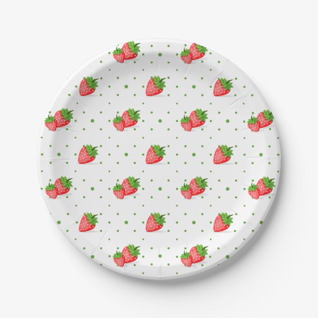 Strawberry Patch Paper Plate (Front)