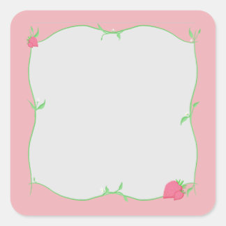 Strawberry Patch Square Sticker