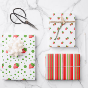 Strawberry Patch Wrapping Paper Sheet