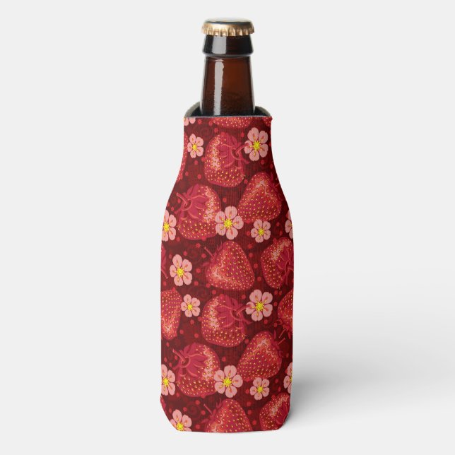 Strawberry Pattern 2 2 Bottle Cooler (Bottle Front)