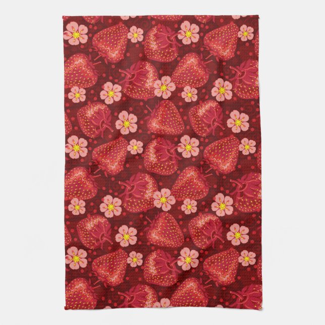 Strawberry Pattern 2 2 Kitchen Towel (Vertical)