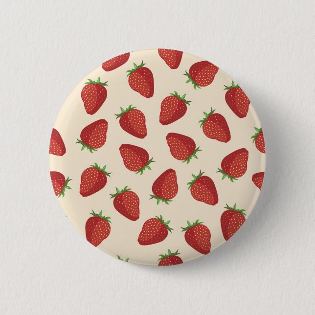 Strawberry pattern 2 inch round button (Front)