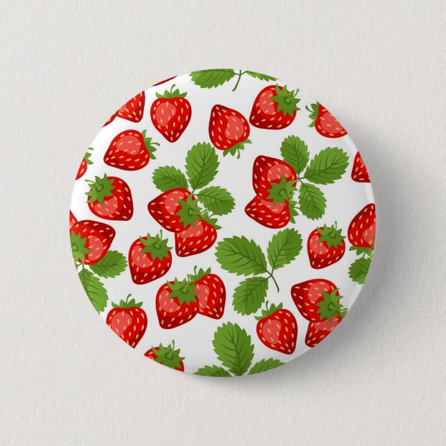 Strawberry pattern 2 inch round button (Front)