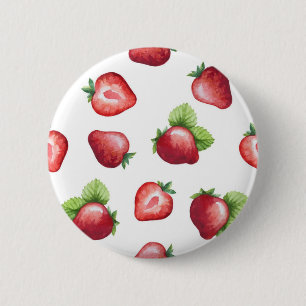 Strawberry pattern 2 inch round button