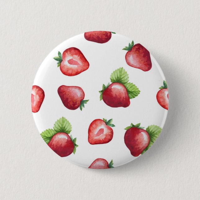 Strawberry pattern 2 inch round button (Front)