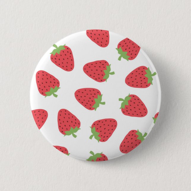 Strawberry pattern 2 inch round button (Front)