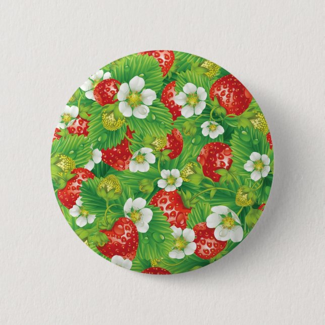 Strawberry pattern 2 inch round button (Front)