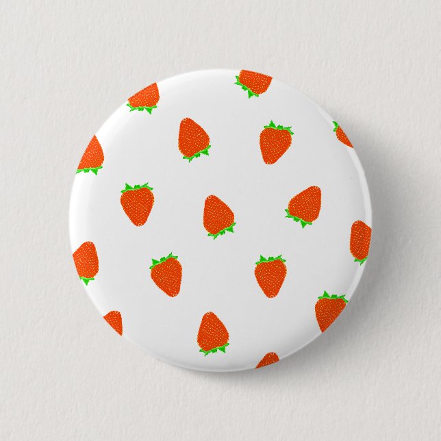 strawberry pattern 2 inch round button (Front)