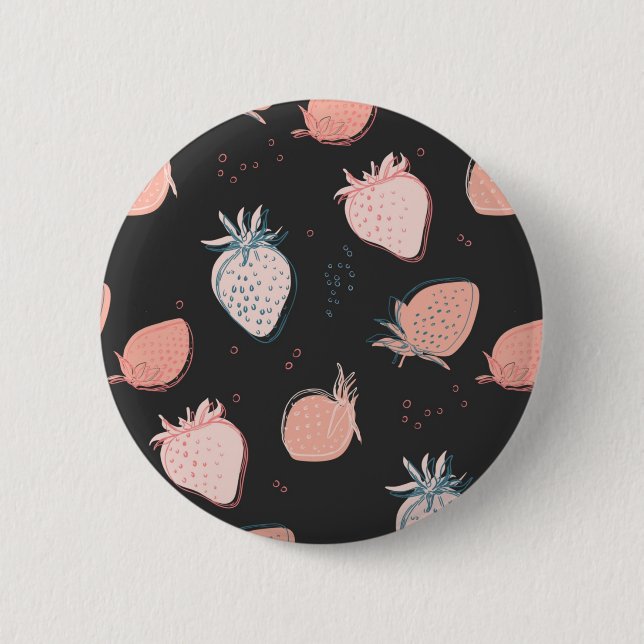 Strawberry pattern 2 inch round button (Front)
