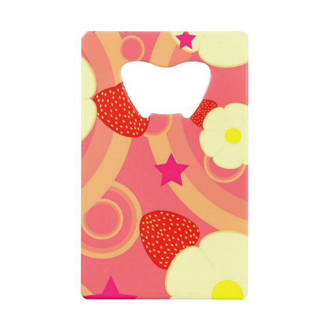 Strawberry Pattern 2 Wallet Bottle Opener (Front)