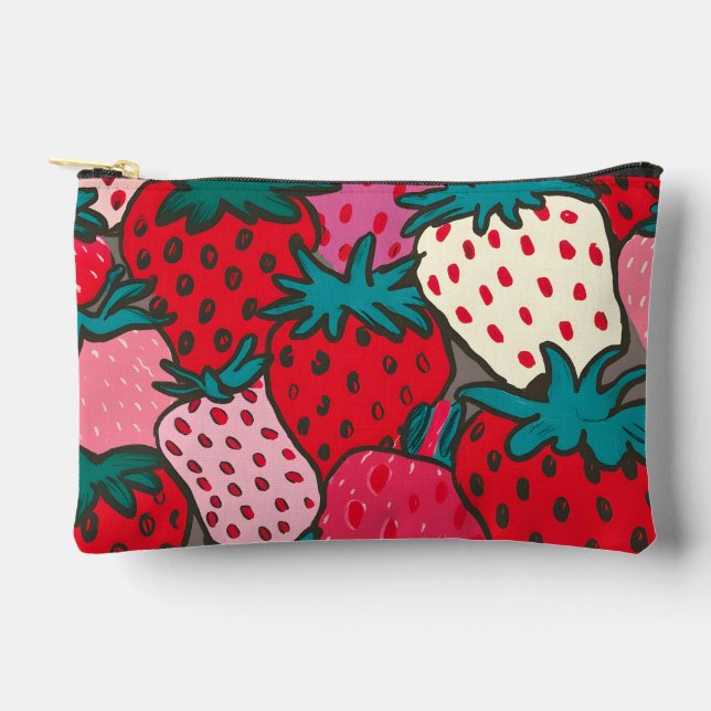 Strawberry pattern accessory pouch (Front)
