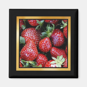 Strawberry Pattern Artwork or Photo Magnet